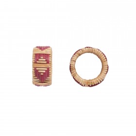 Lot de 2 ronds de serviette Pampa - Bordeaux