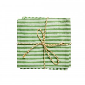 Lot de 2 Serviettes de Table - Rayures Vert