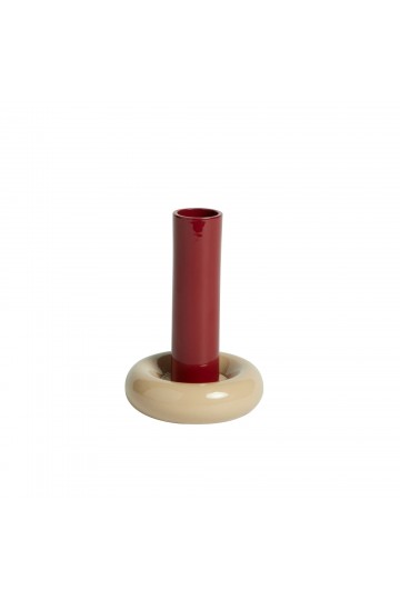 Candle holder Donut L - Burgundy