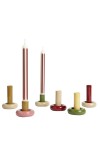 Candle holder Donut M - Sand/Bordeaux