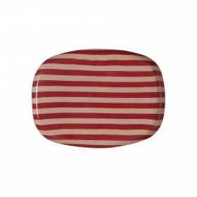 Plateau Coffee 25 cm - Rayures Bordeaux