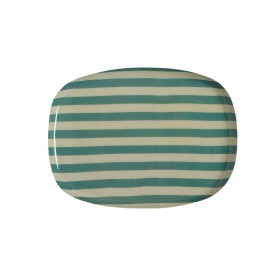 Plateau Coffee 25 cm - Rayures Emeraude