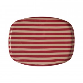 Plateau Coffee 30 cm - Rayures Bordeaux
