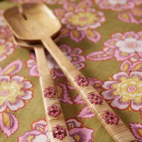 Set of 2 serving spoons Folk L - Burgundy