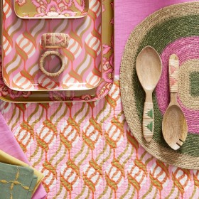 Set of 2 serving spoons Folk S - Pink