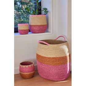 Handled basket - Neon Pink