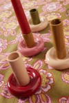 Candle holder Donut M - Sand/Bordeaux