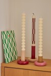 Candle holder Donut M - Sand/Bordeaux
