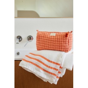 Toilet Pouch - Vichy Rose/Terracotta