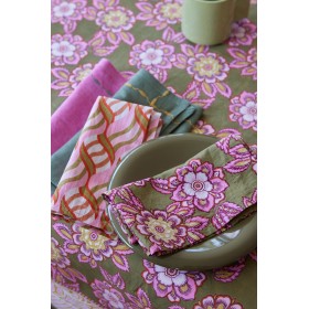 Set of 2 napkins Meadow - Linen & Cotton Pink