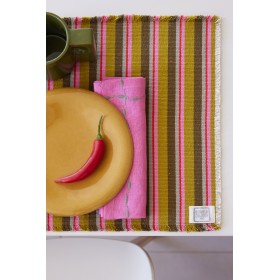 Set of 2 placemats Pulse - Striped Olive