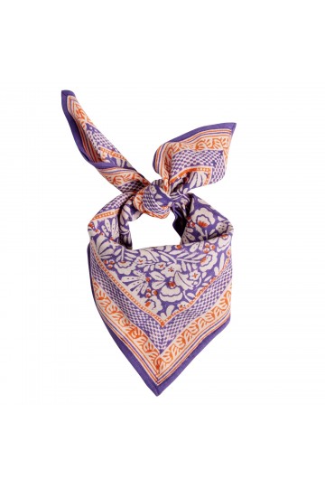 Petit Foulard Indien - Iris Violine