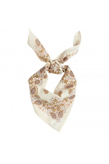 Petit Foulard Indien - Bandana Ecru/Rosée