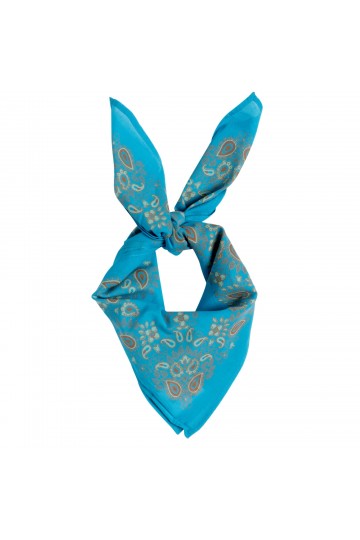 Petit Foulard Indien - Bandana Bleu Cobalt