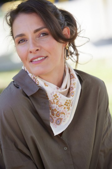 Petit Foulard Indien - Bandana Ecru/Rosée