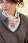 Small Indian Scarf - Bandana Ecru/Rosee