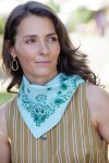 Small Indian Scarf - Bandana Aqua Green