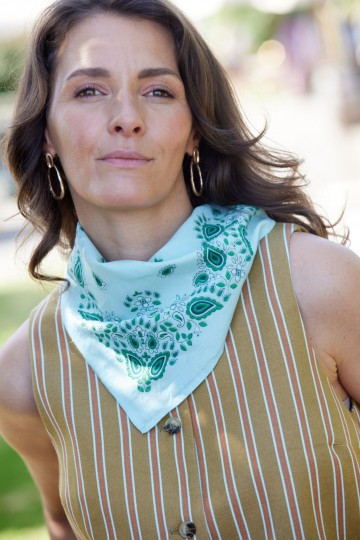 Petit Foulard Indien - Bandana Vert d'eau