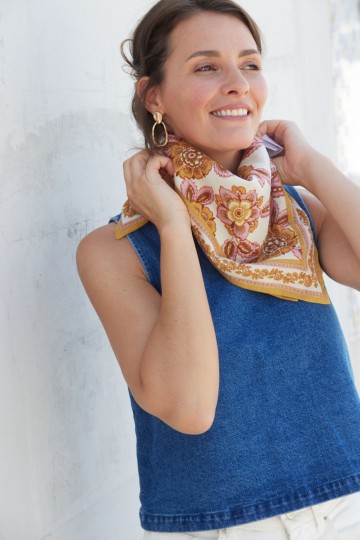 Petit Foulard Indien - Jakarta Rose