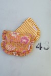 Small ruffled pouch - Stripes Kiwi