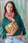 Travel pouch - Striped Olive