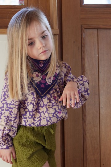 Petit Foulard Indien - Nur Violine Indigo