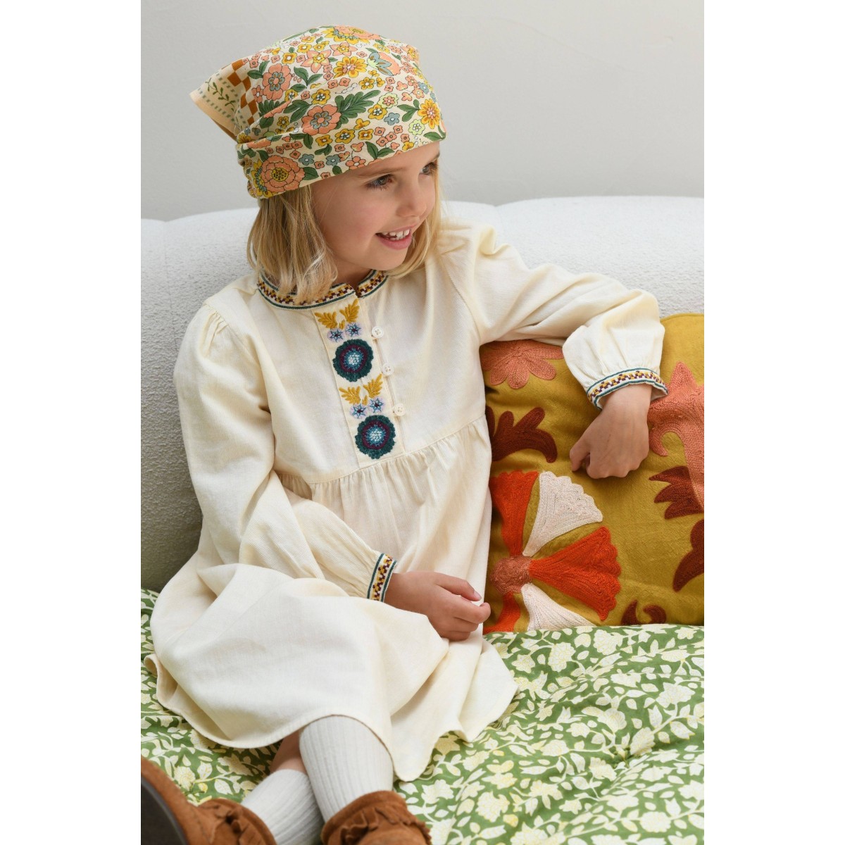 Small Indian Scarf - Amaia Rose/Corail - Bonheur du Jour