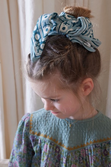 Small Indian Scarf - Awisha Blue Green