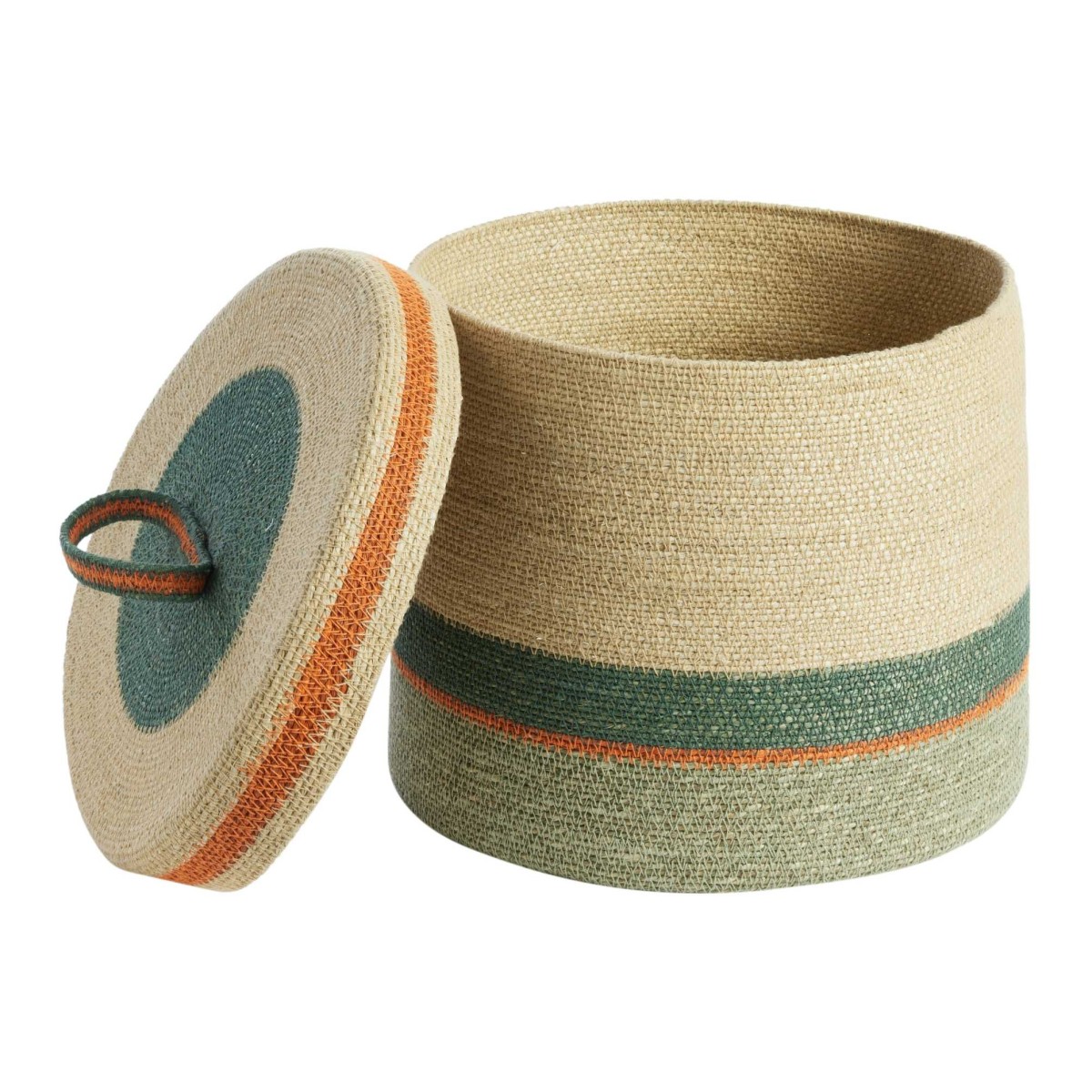 Panier Boite L - Vert/Orange - Bonheur du Jour
