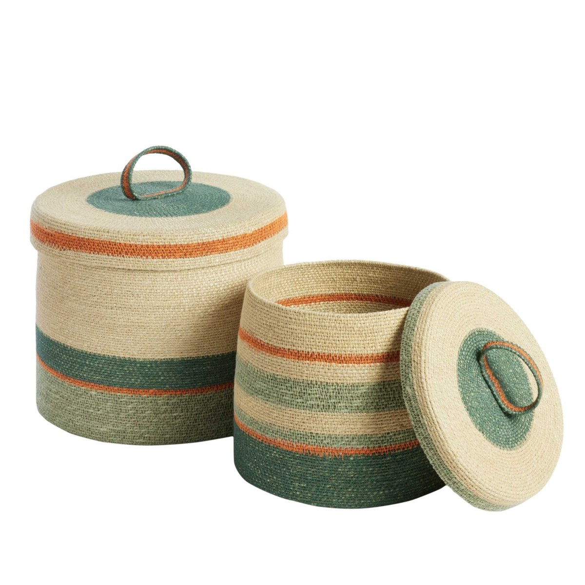 Panier Boite S - Vert/Orange - Bonheur du Jour