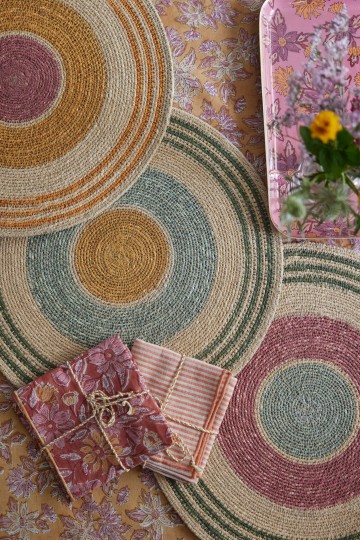 Set de table en jonc de mer Baya - Vert Lichen