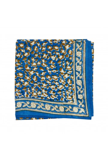 Foulard Indien - Léopard Bleu Klein