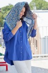 Foulard Indien - Léopard Bleu Klein
