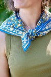 Foulard Indien Enfant - Léopard Bleu Klein