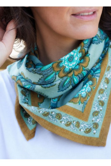 Petit Foulard Indien - Jakarta Vert
