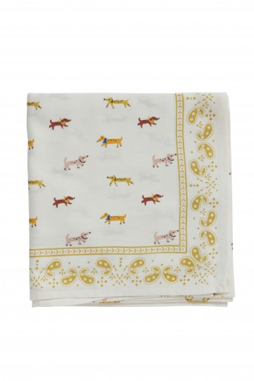Foulard Indien - Teckel Ecru