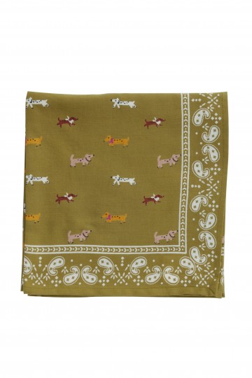 Foulard Indien - Teckel Olive
