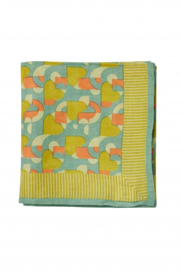 Indian Scarf - Love Mon Coeur Blue Green