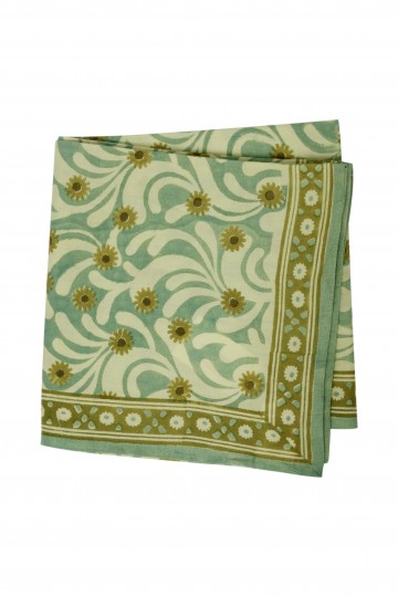 Foulard Indien - Poppies Blue Green