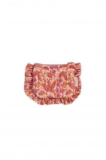 Small ruffled pouch - Nalini Pink
