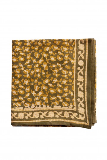 Foulard Indien - Léopard Kaki
