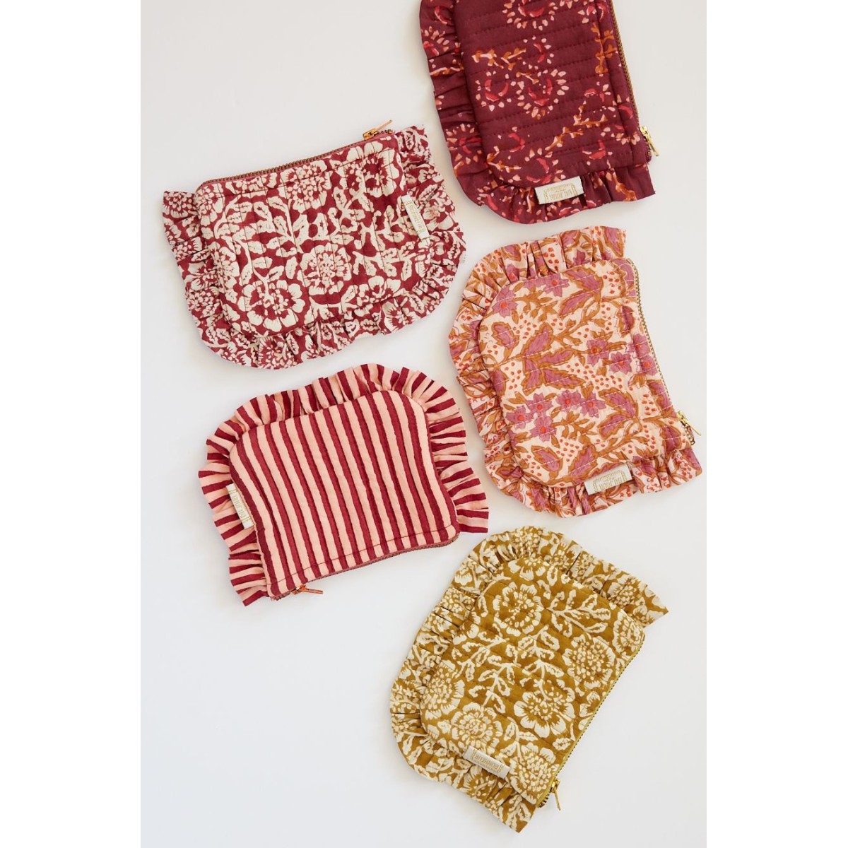 Small ruffled pouch - Nalini Pink - Bonheur du Jour