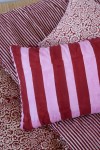 Housse de coussin - Rayures Bordeaux - Bonheur du Jour