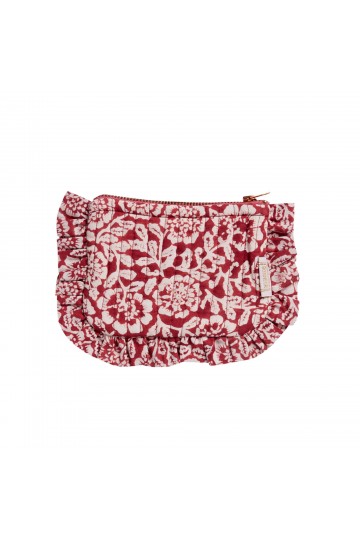 Small ruffled pouch - Kamala Grenat