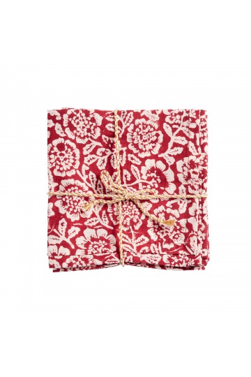 Lot de 2 Serviettes de Table - Kamala Grenat