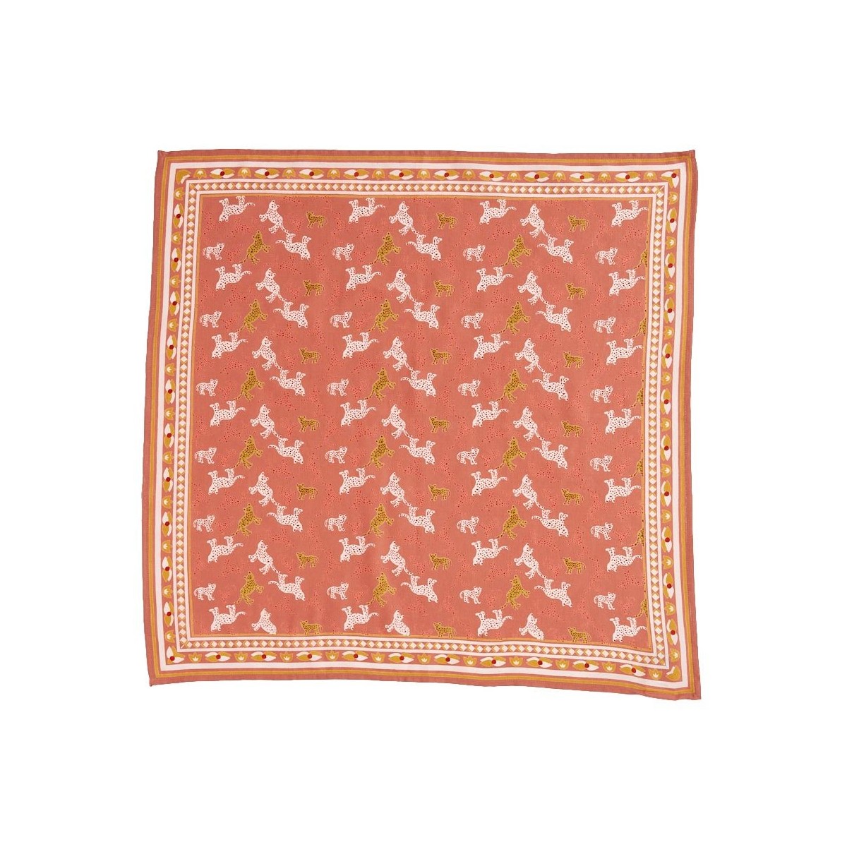 Petit Foulard Indien - Leopold Bois de rose - Bonheur du Jour