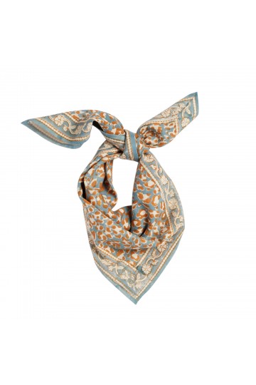 Foulard Indien Enfant - Léopard Blue