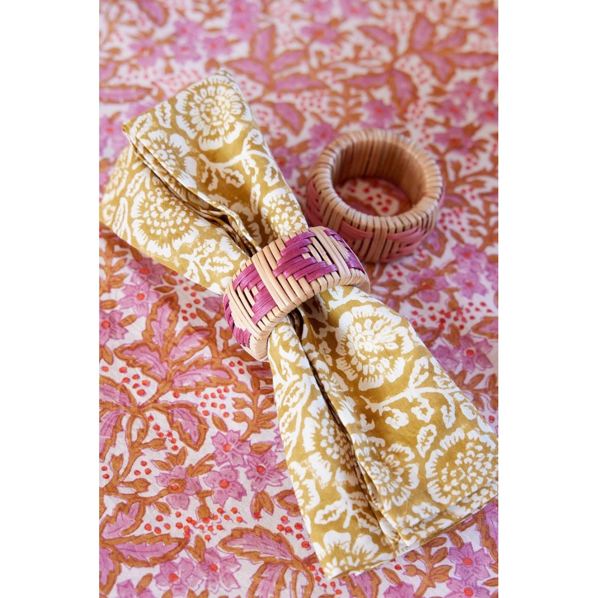 Lot de 2 ronds de serviette Pampa - Bordeaux - Bonheur du Jour