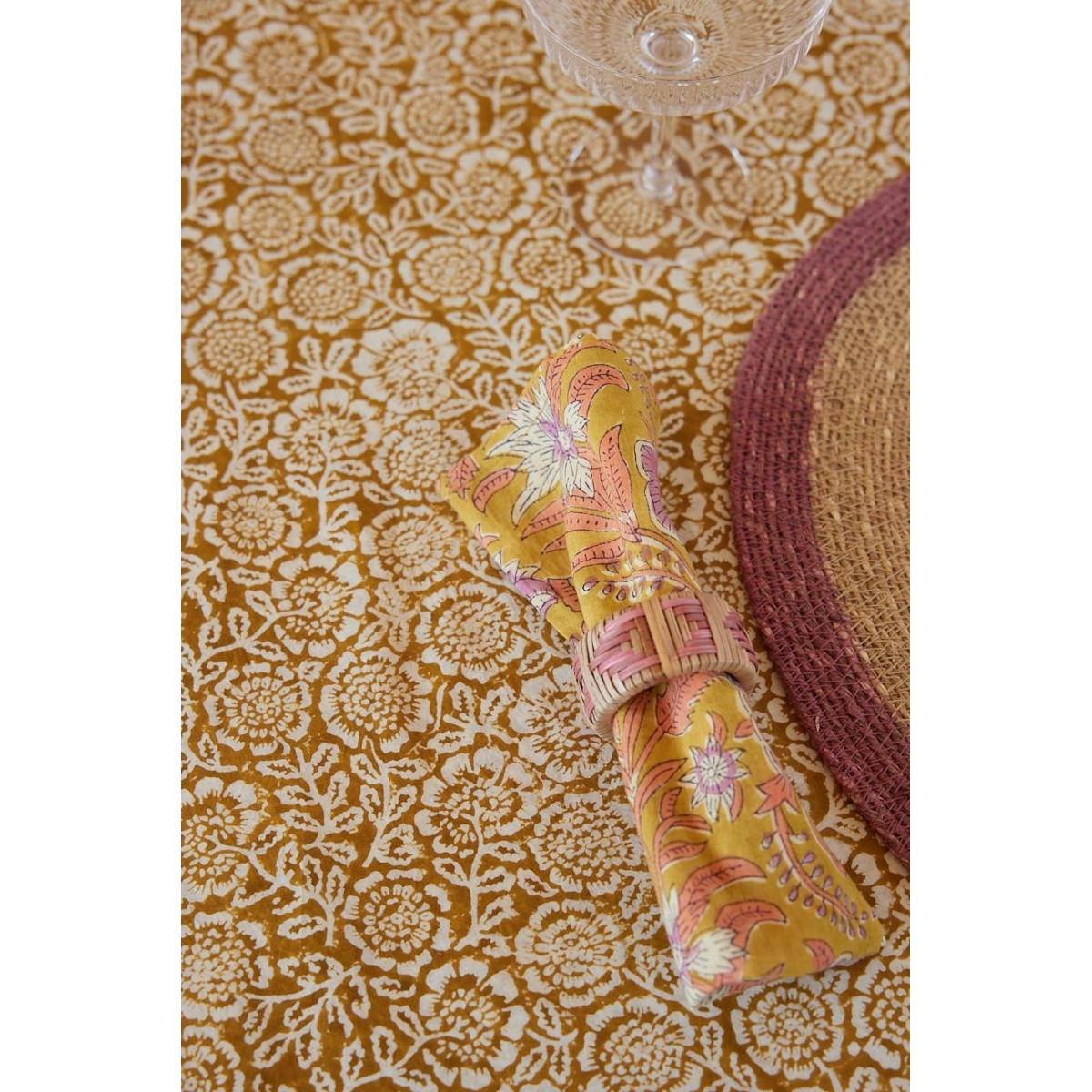 Lot de 2 ronds de serviette Pampa - Rose - Bonheur du Jour