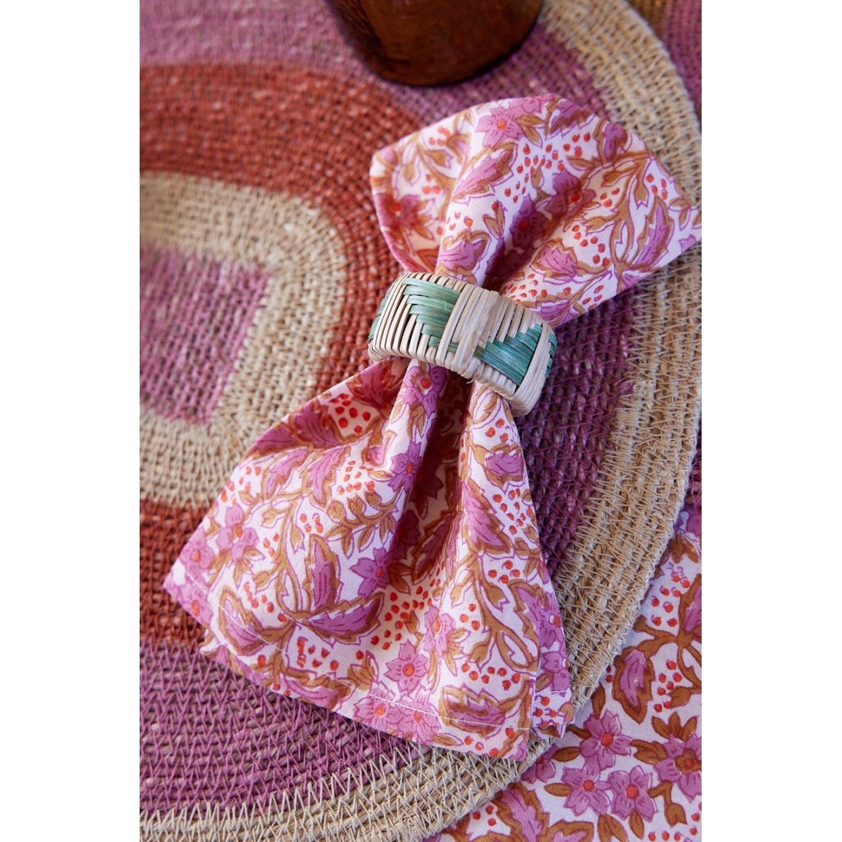 Set of 2 napkin rings Pampa - Green - Bonheur du Jour